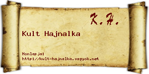 Kult Hajnalka névjegykártya